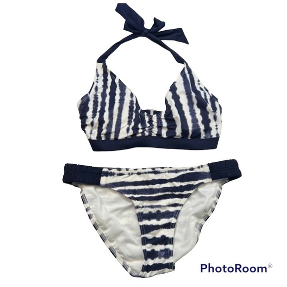 Athleta Striped Halter Style Bikini - Picture 1 of 7